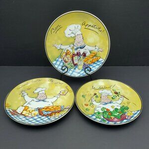 Mud Pie Fat Chef Salad Dessert Plates French Italian Chefs Bread Plates